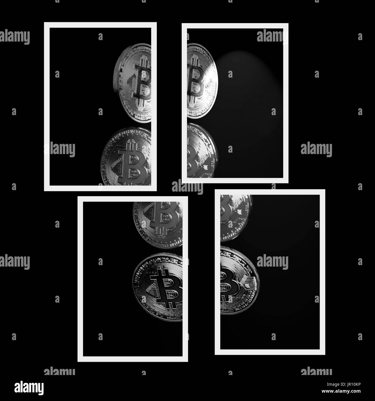 Bitcoin coins digital money Black and White Stock Photos & Images - Alamy