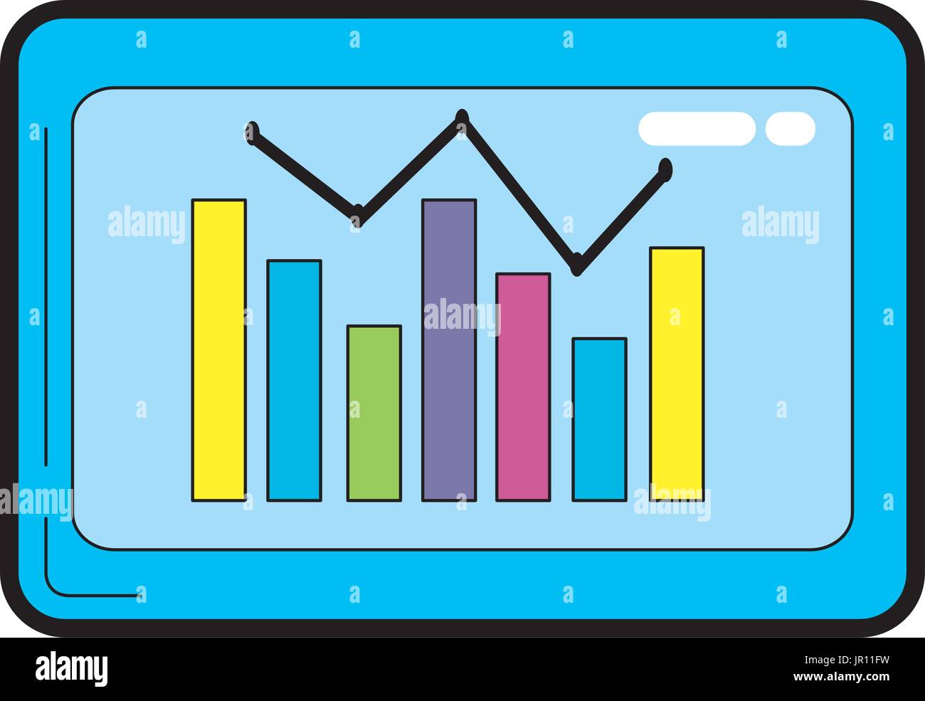 computer with statistics diagram bar Stock Vector Image & Art - Alamy