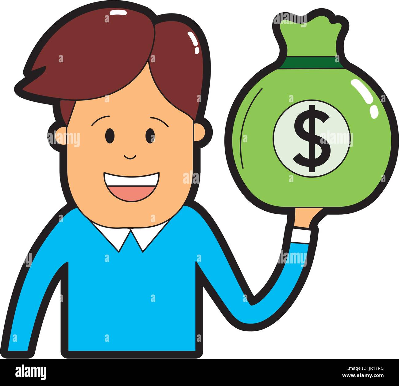 man with bag cash money in the hand Stock Vector Image & Art - Alamy