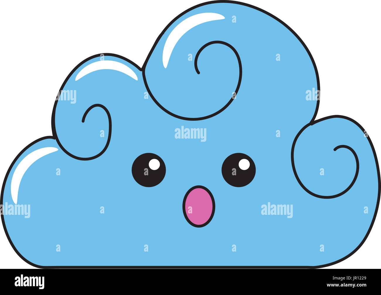 kawaii cute surprised cloud weather Stock Vector Image & Art - Alamy