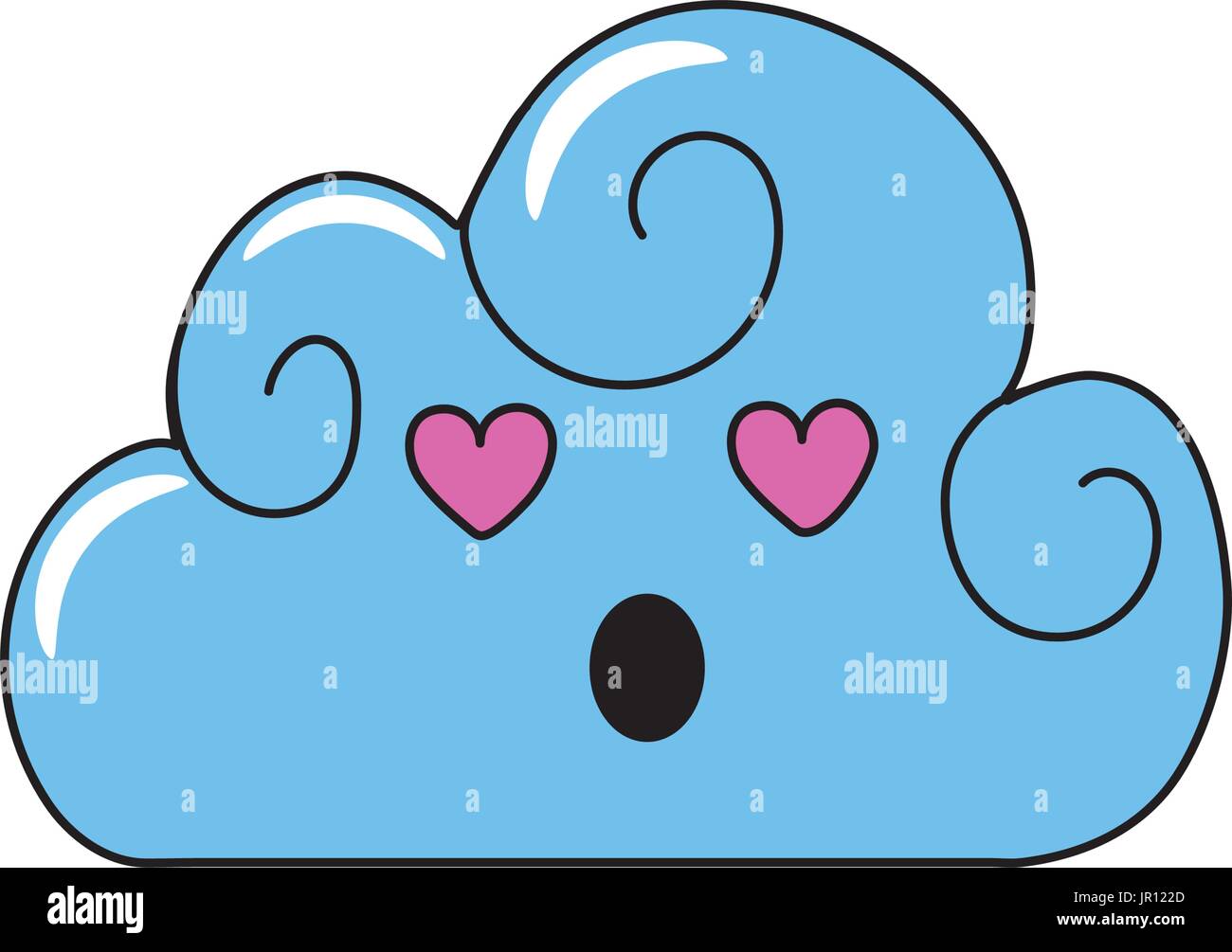 kawaii cute in love cloud weather Stock Vector Image & Art - Alamy