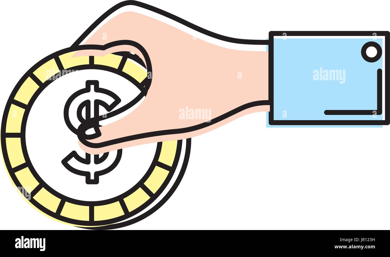 businessman hand with coin cash money Stock Vector Image & Art - Alamy