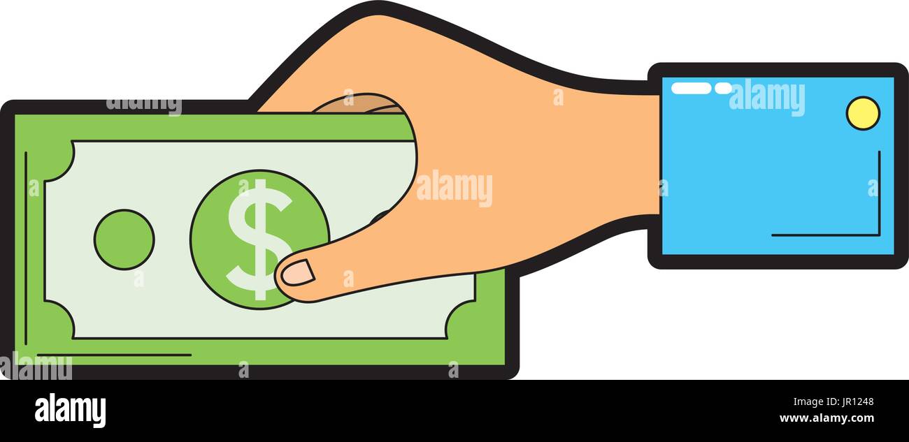 businessman hand with bill cash money Stock Vector Image & Art - Alamy