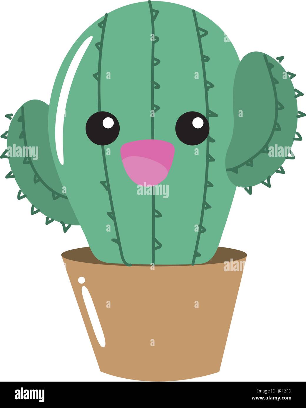 Kawaii Cute Tender Cactus Plant Stock Vector Image Art Alamy