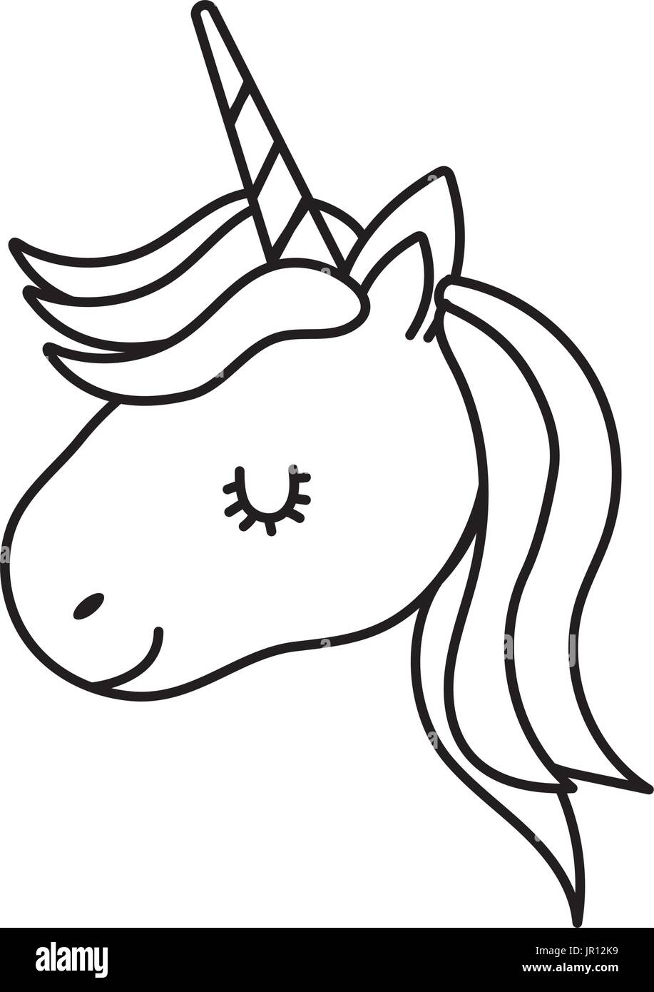 Easy Unicorn Drawing Black And White