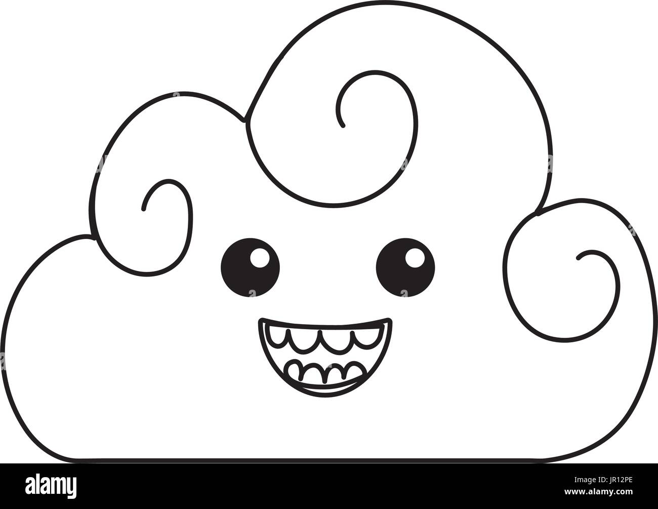 line kawaii cute funny cloud weather Stock Vector Image & Art - Alamy