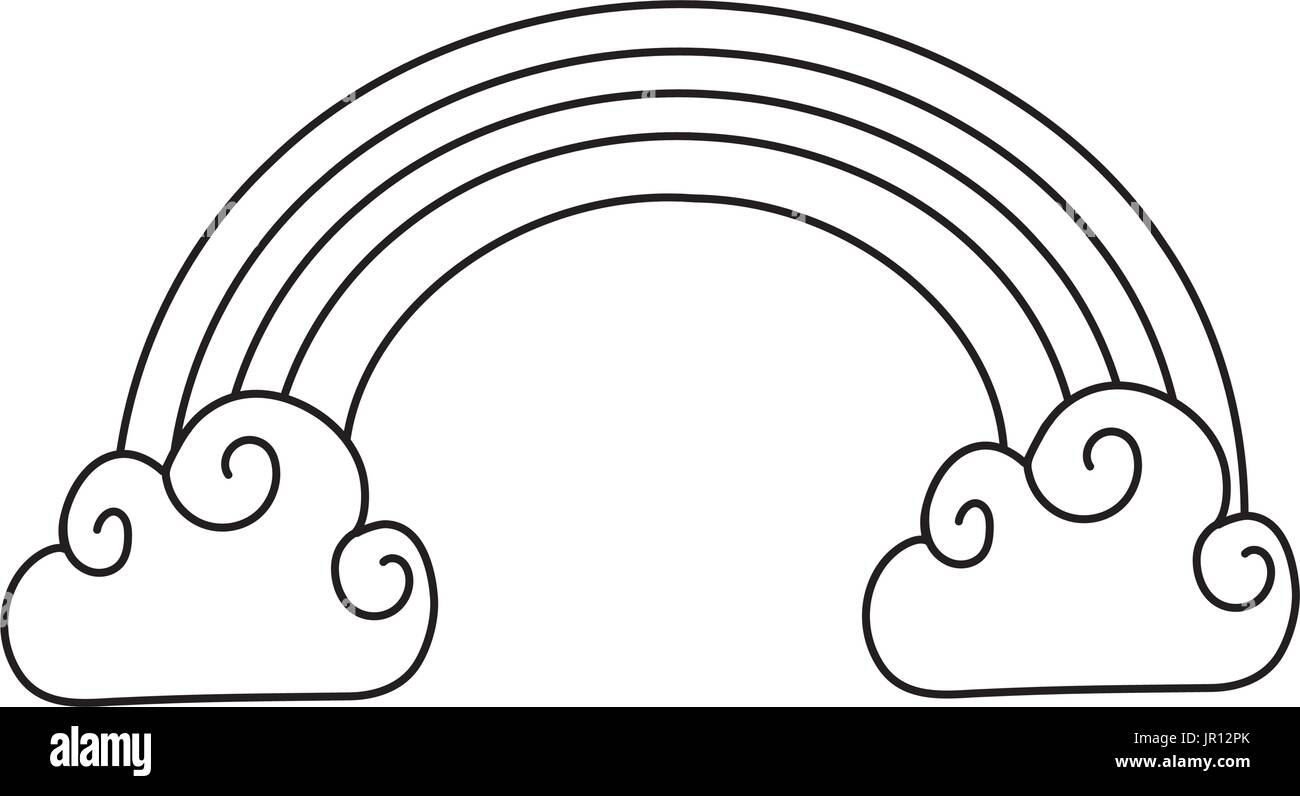 line beauty rainbow with cloud weather design Stock Vector Image & Art ...