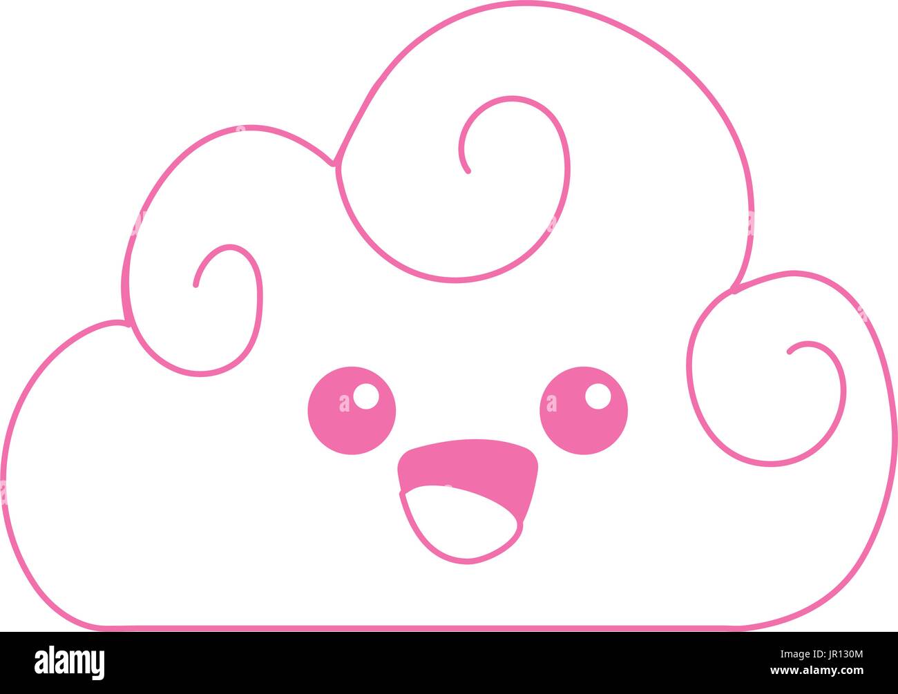 silhouette kawaii cute happy cloud weather Stock Vector Image & Art - Alamy