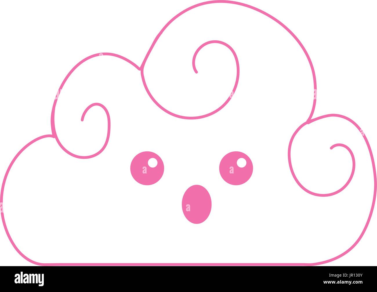 silhouette kawaii cute surprised cloud weather Stock Vector Image & Art ...