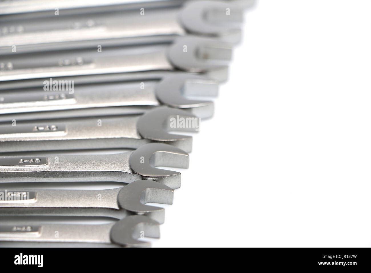 A Set of Metric Wrenches on a White Background Stock Photo Alamy