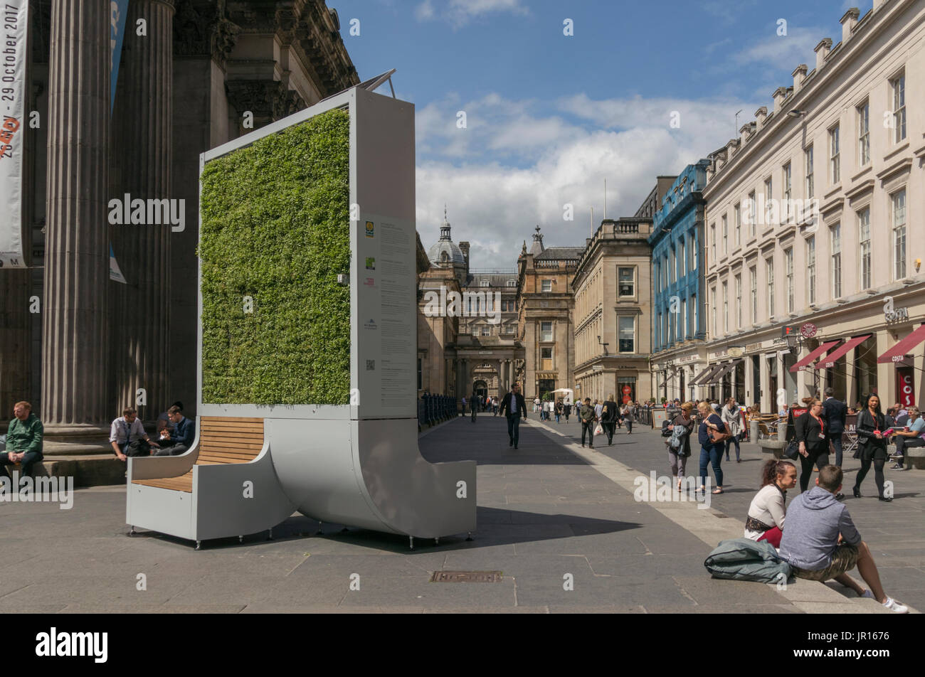 City Tree biological air filter, Royal Exchange Square, Glasgow, Scotland, UK Stock Photo
