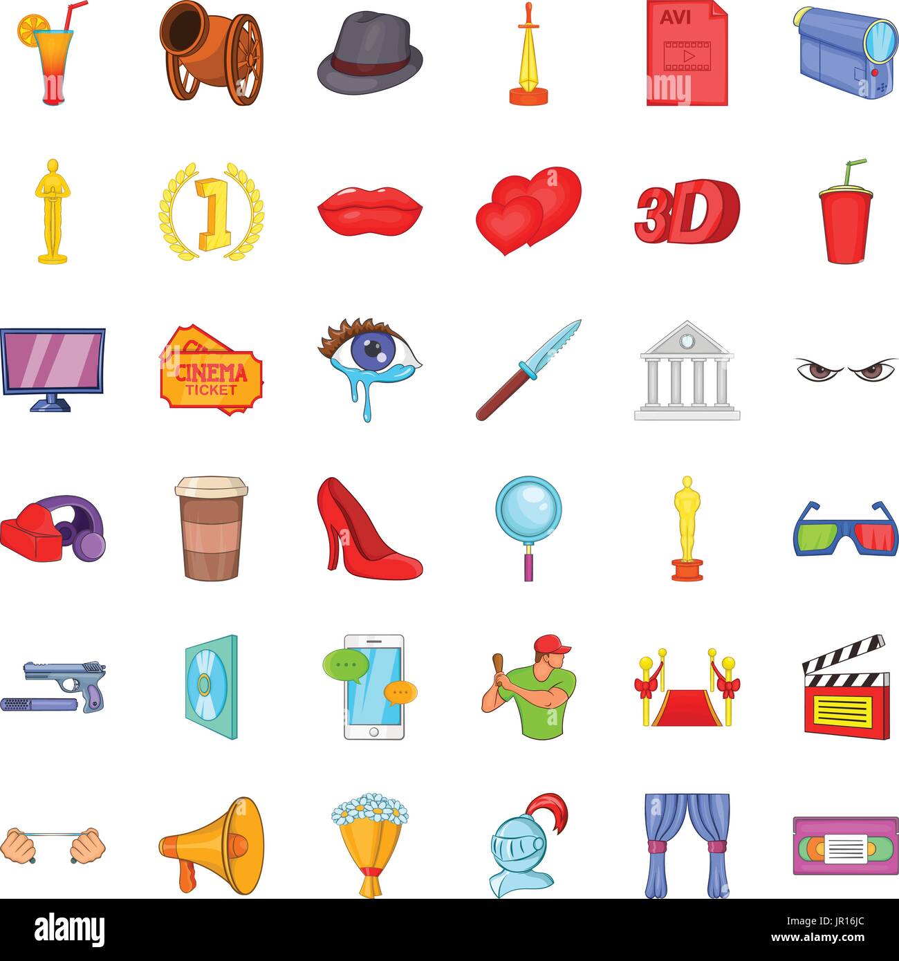 Cinema icons set, cartoon style Stock Vector Image & Art - Alamy