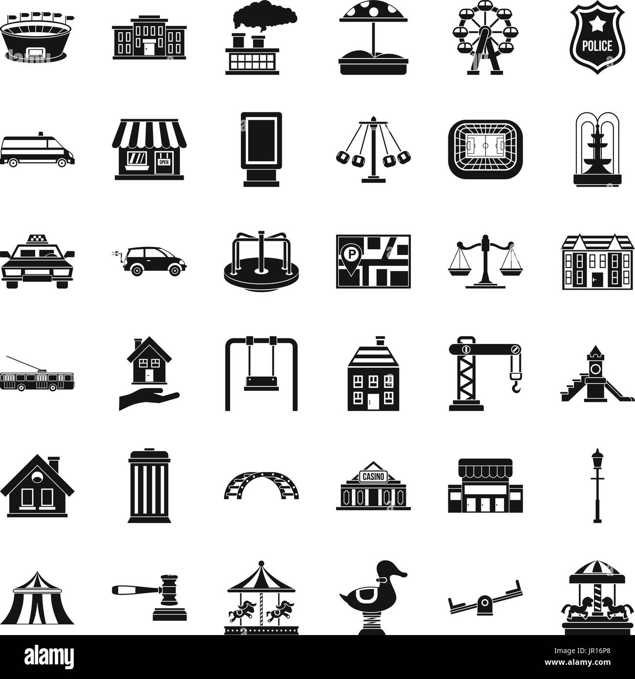 City element icons set, simple style Stock Vector Image & Art - Alamy