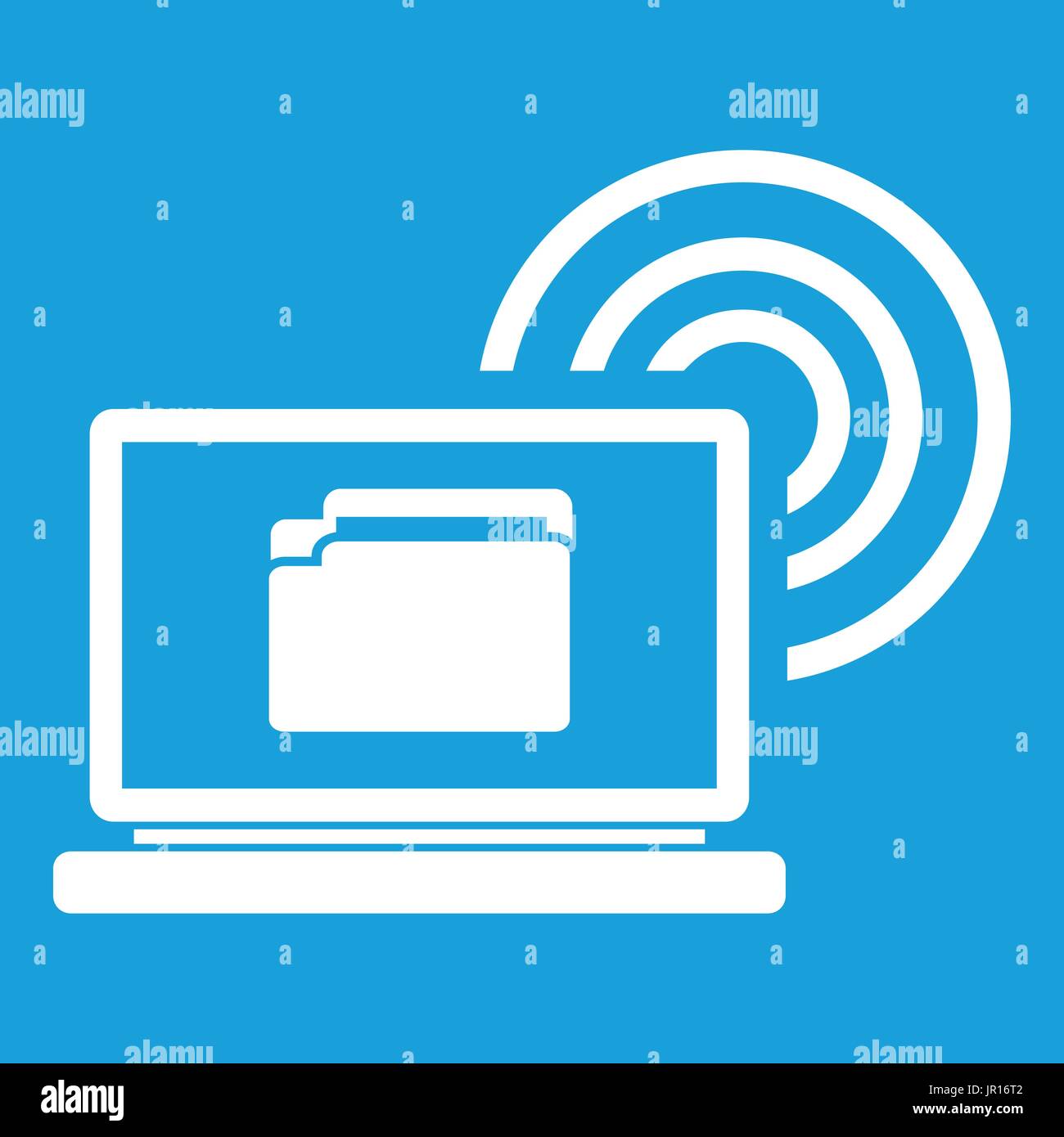 Laptop and and wireless icon white Stock Vector Image & Art - Alamy
