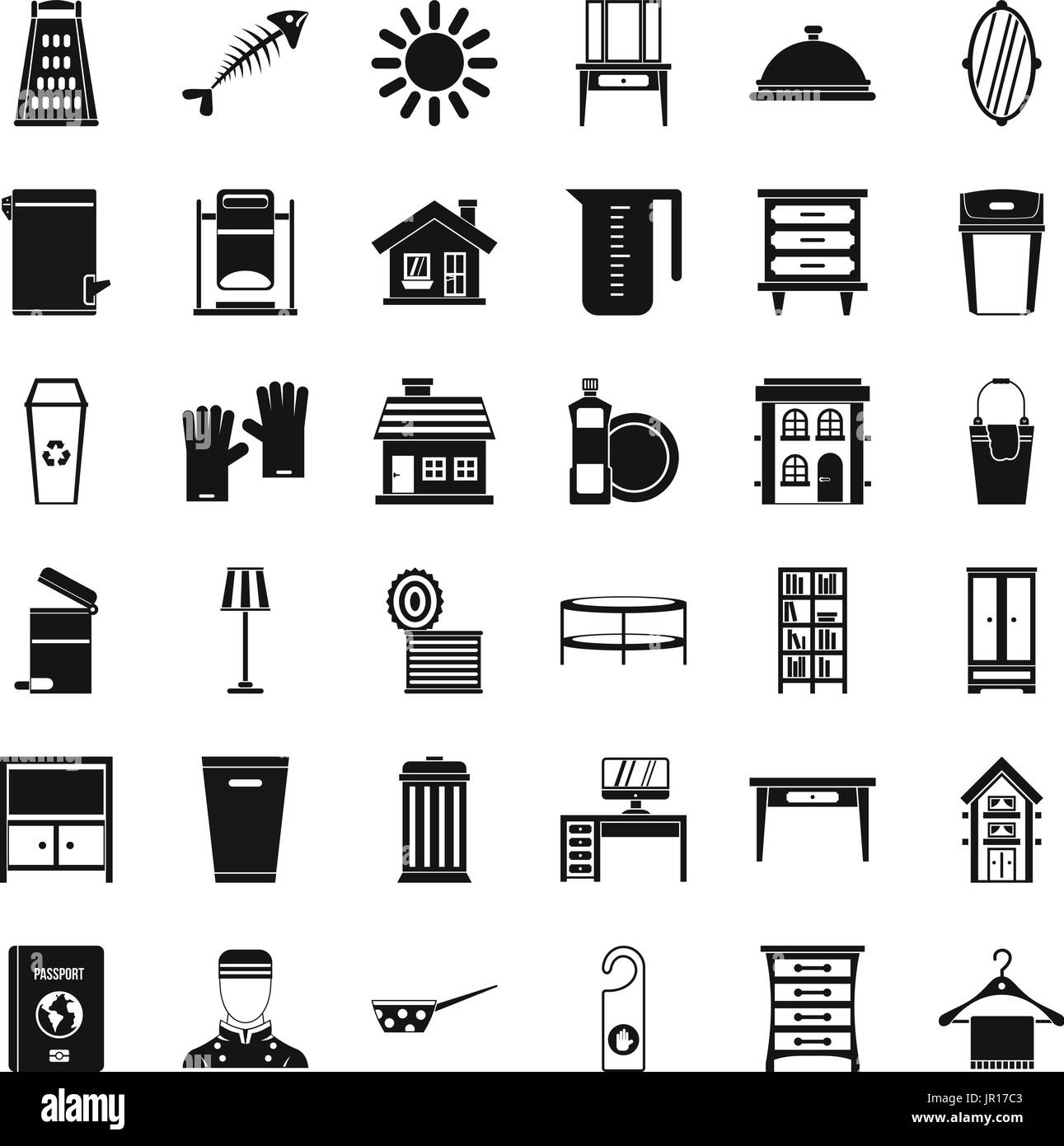 Cleaning work icons set, simple style Stock Vector Image & Art - Alamy