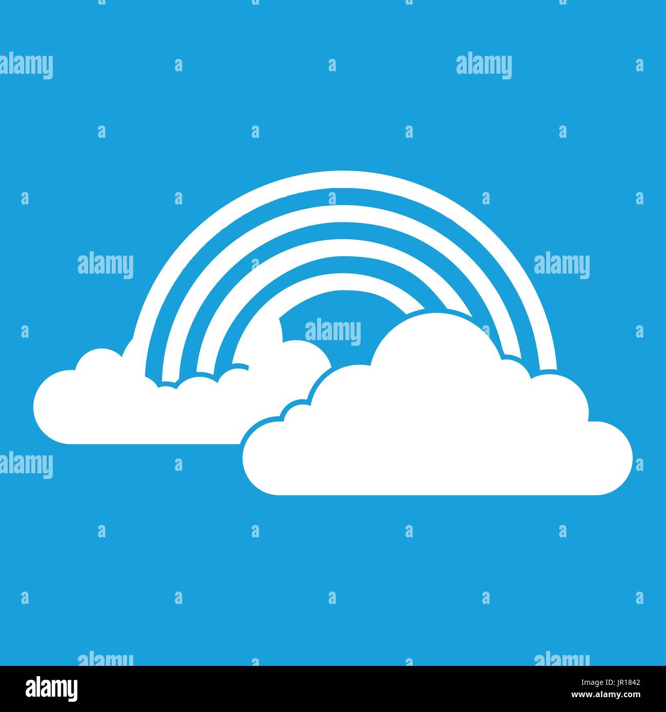 Rainbow and clouds icon white Stock Vector Image & Art - Alamy