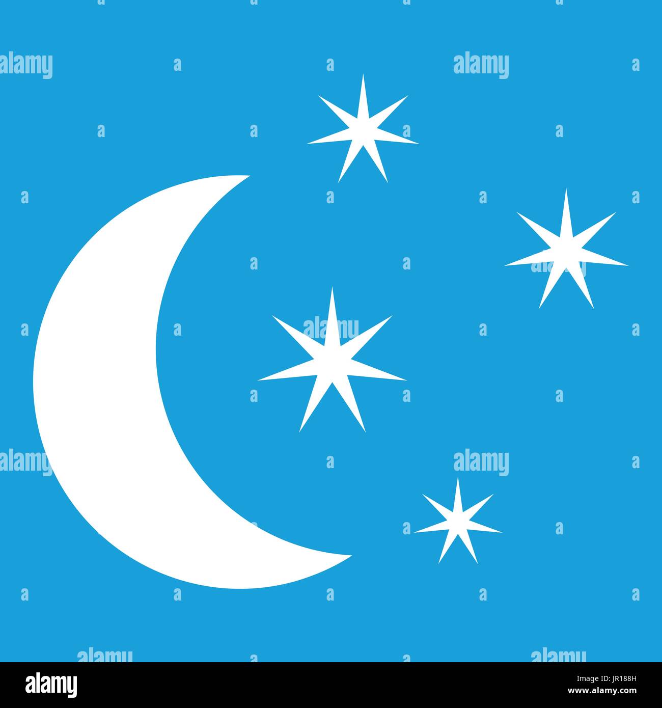 Moon and stars icon white Stock Vector Image & Art - Alamy