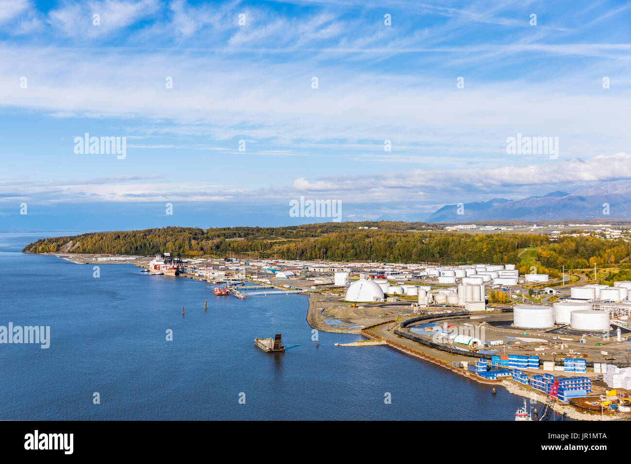Aerial View Of Holding Tanks At The Port Of Anchorage And Joint Base