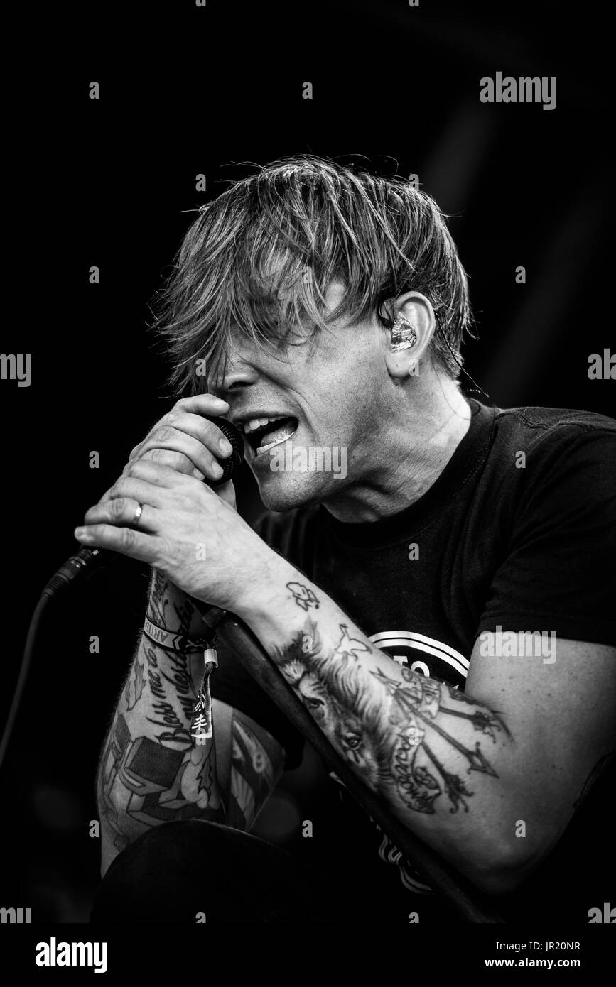 Billy Talent performing at a music festival in British Columbia Canada in  black and white Stock Photo - Alamy