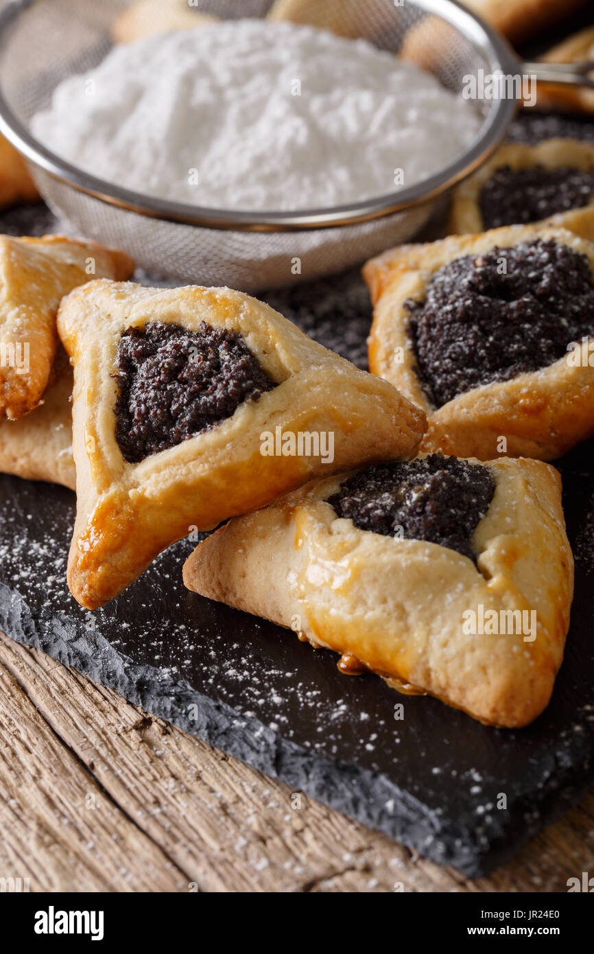 Hamantaschen cookies or hamans ears Purim celebration (jewish holiday