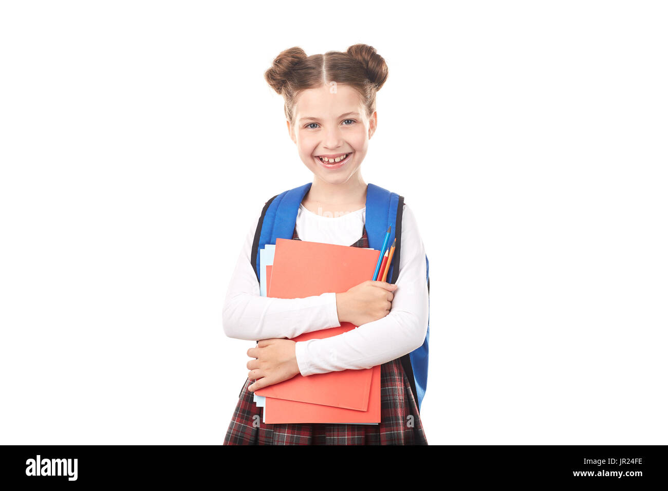 School girl feeling happiness Stock Photo
