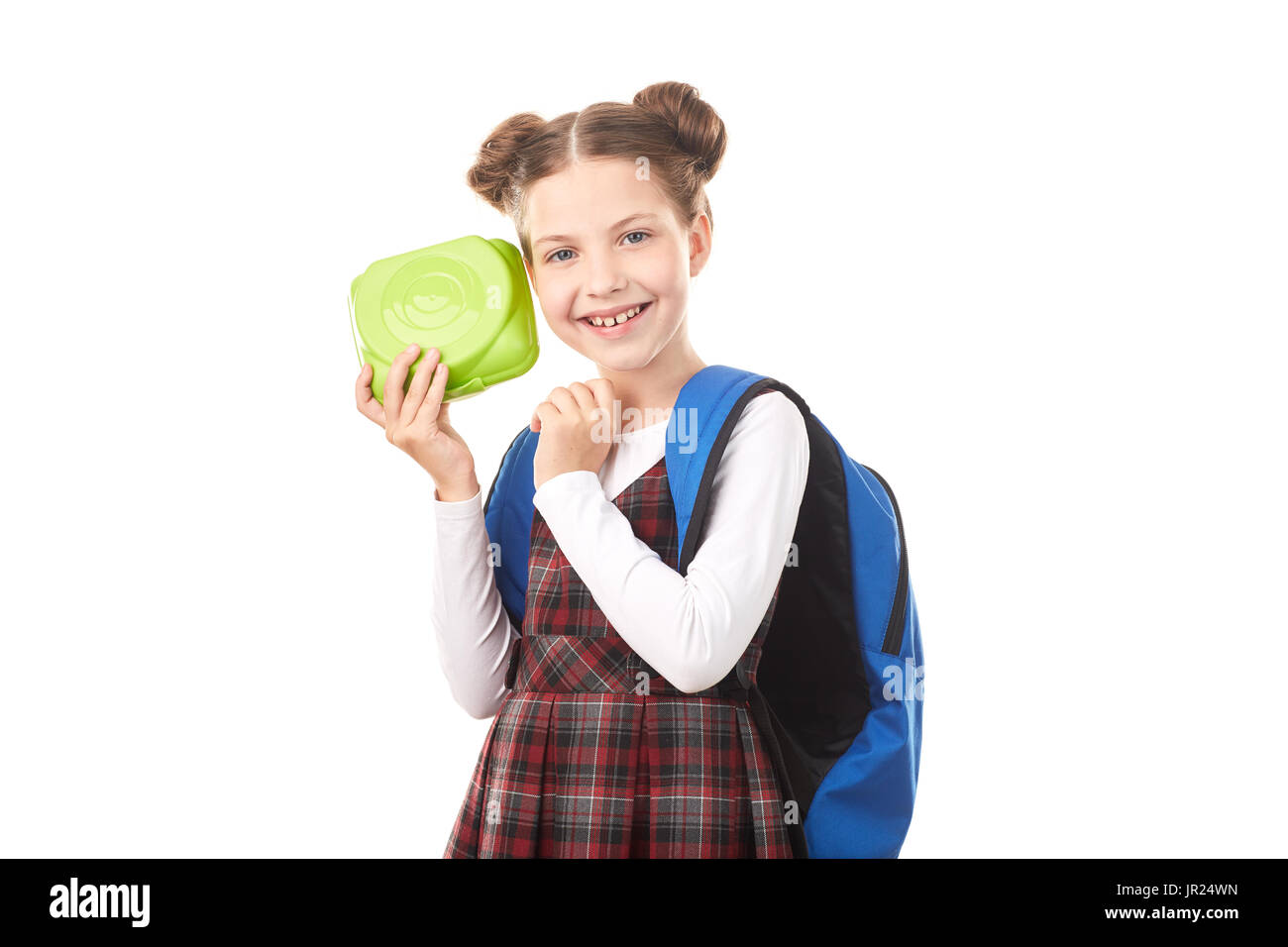 School girl with lunchbox Stock Photo - Alamy