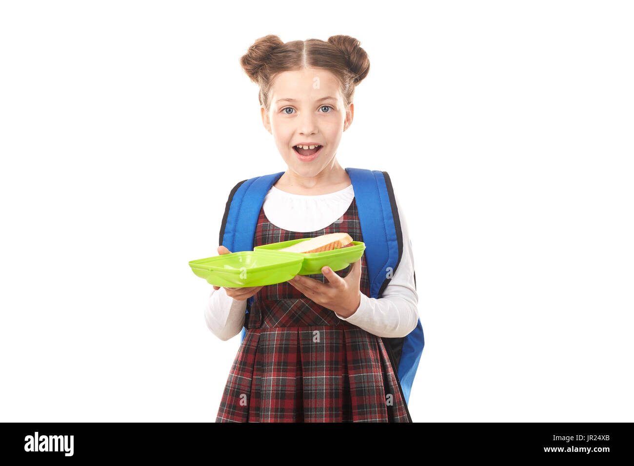 School girl with lunchbox Stock Photo - Alamy