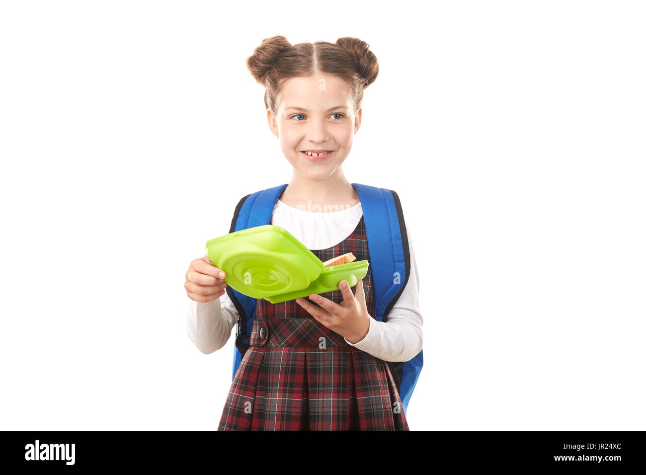 School girl with lunchbox Stock Photo - Alamy