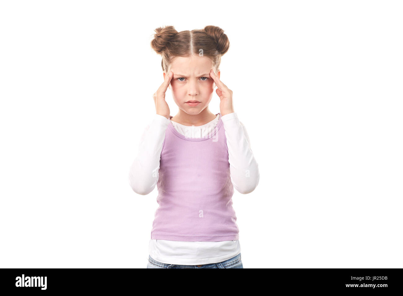Little Girl With Hair Buns Stock Photo 151868231 Alamy