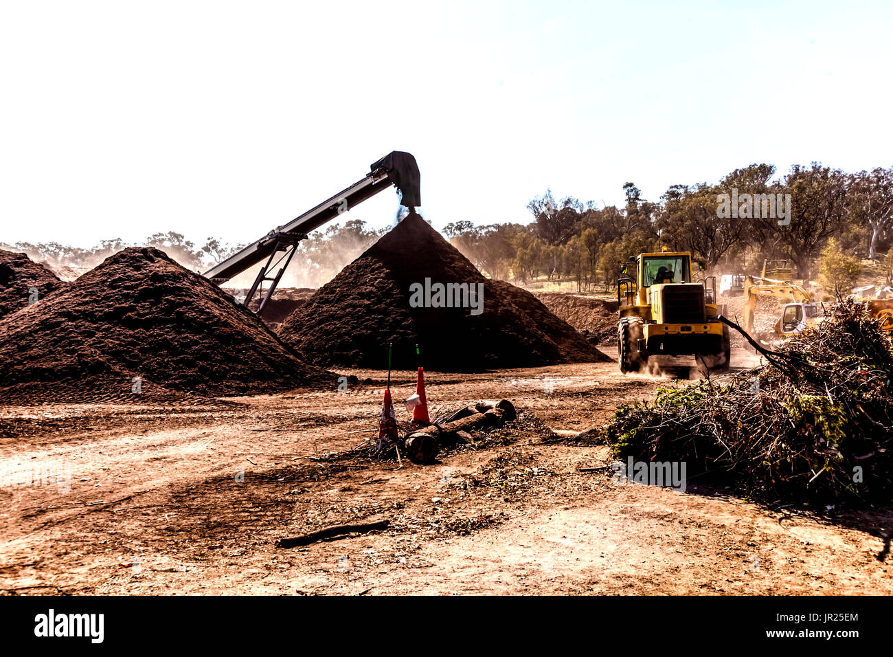 Turning organic waste into compost Stock Photo