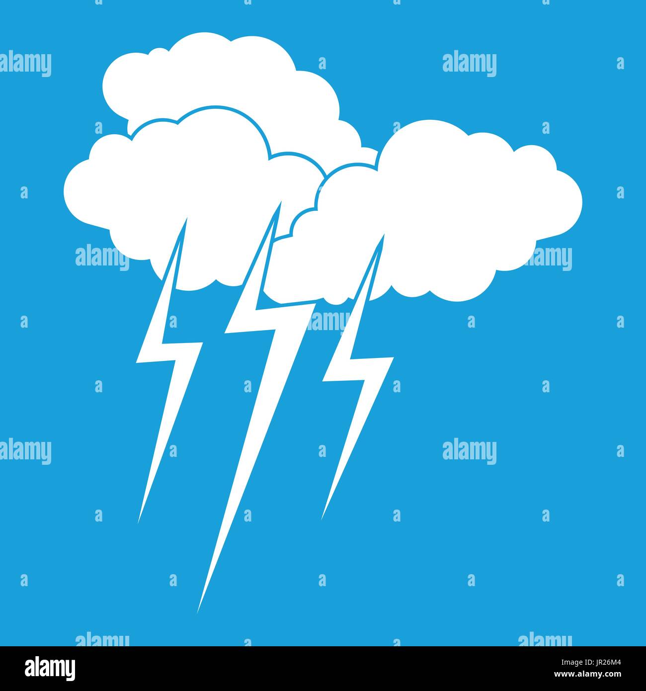 Cloud with lightnings icon white Stock Vector Image & Art - Alamy