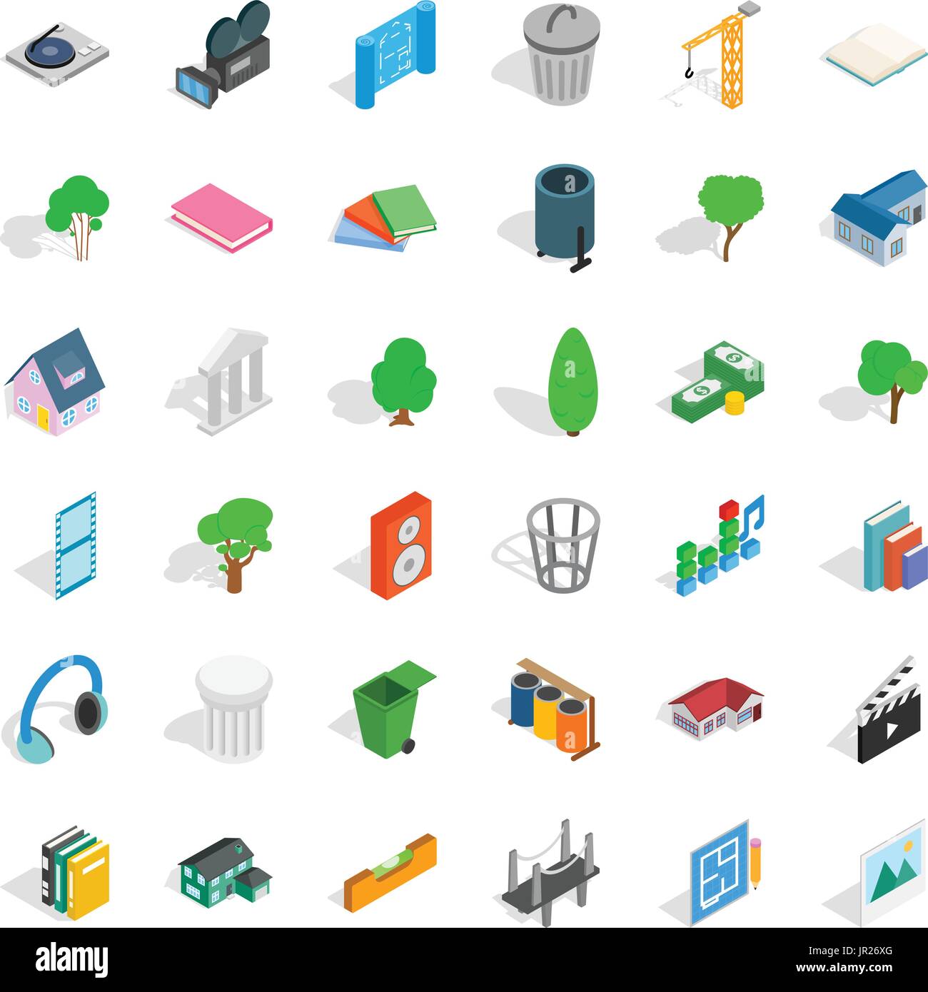 Comfortable house icons set, isometric style Stock Vector Image & Art ...
