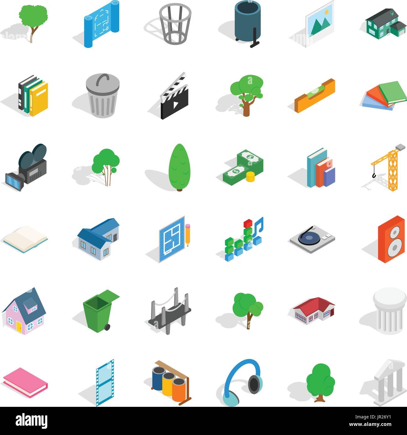 House thing icons set, isometric style Stock Vector Image & Art - Alamy