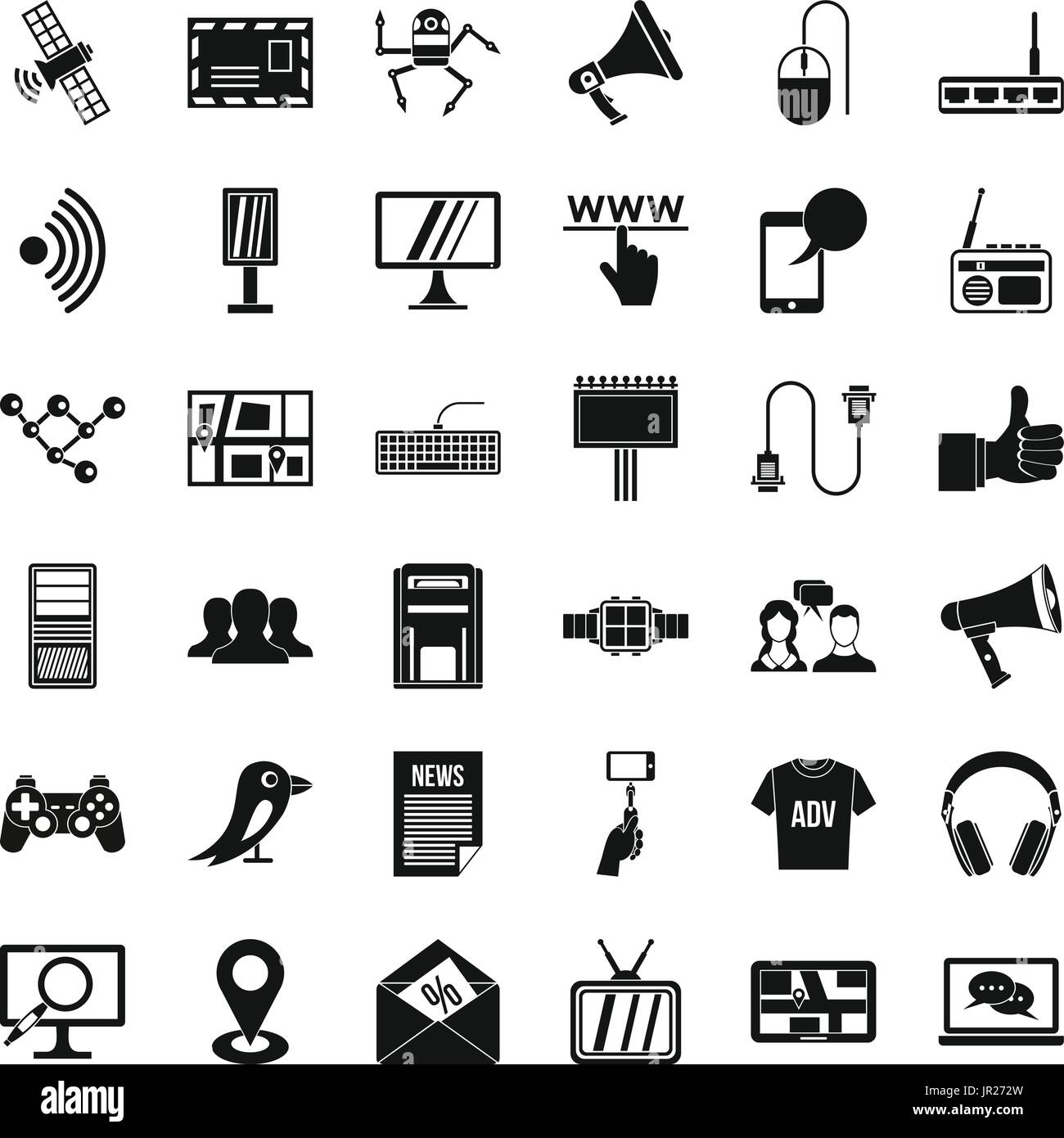 Media icons set, simple style Stock Vector Image & Art - Alamy