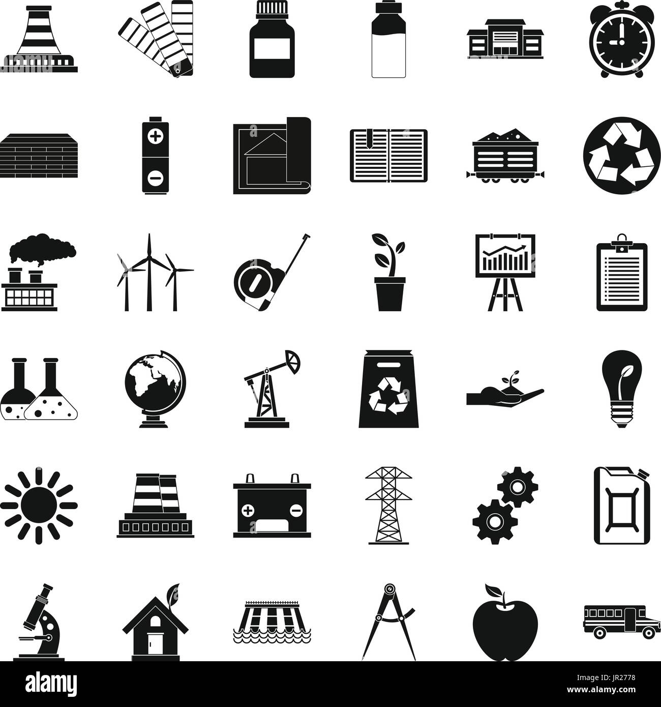 Industrial company icons set, simple style Stock Vector Image & Art - Alamy