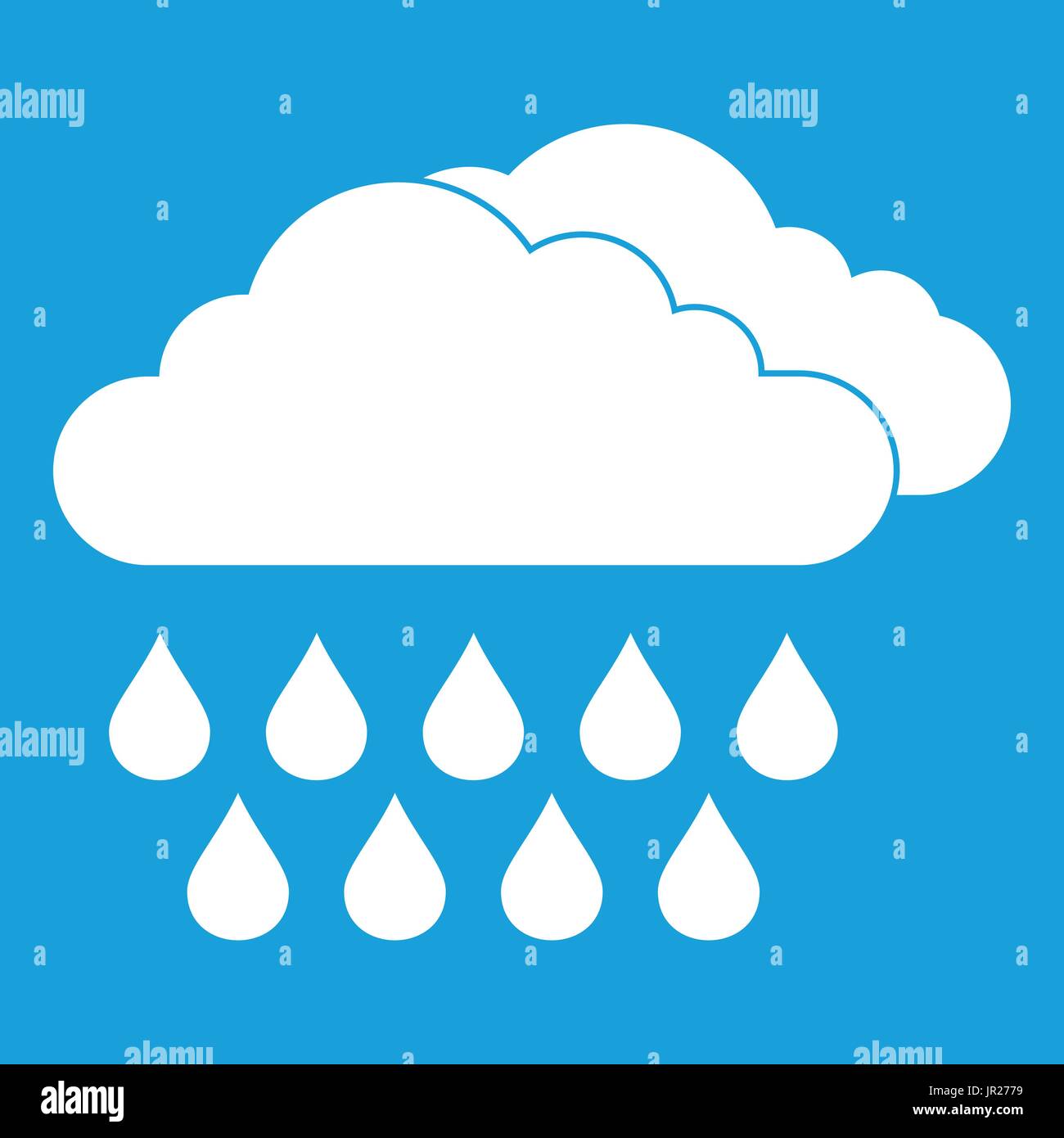Cloud and rain icon white Stock Vector Image & Art - Alamy