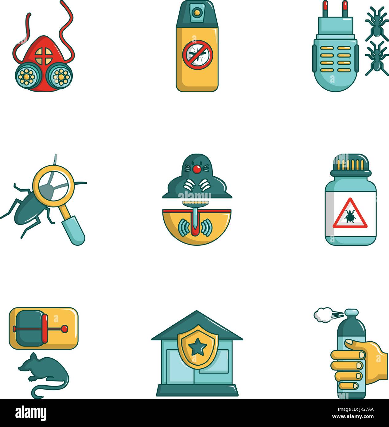 Protection from insects icons set, cartoon style Stock Vector Image ...