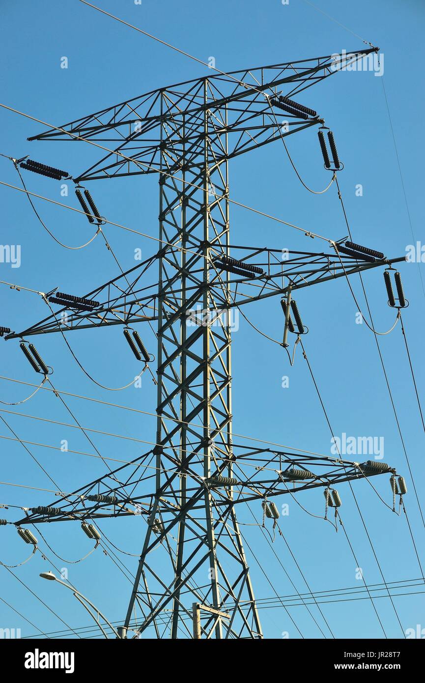 High power tower carrying electricity to the northwestern suburbs of