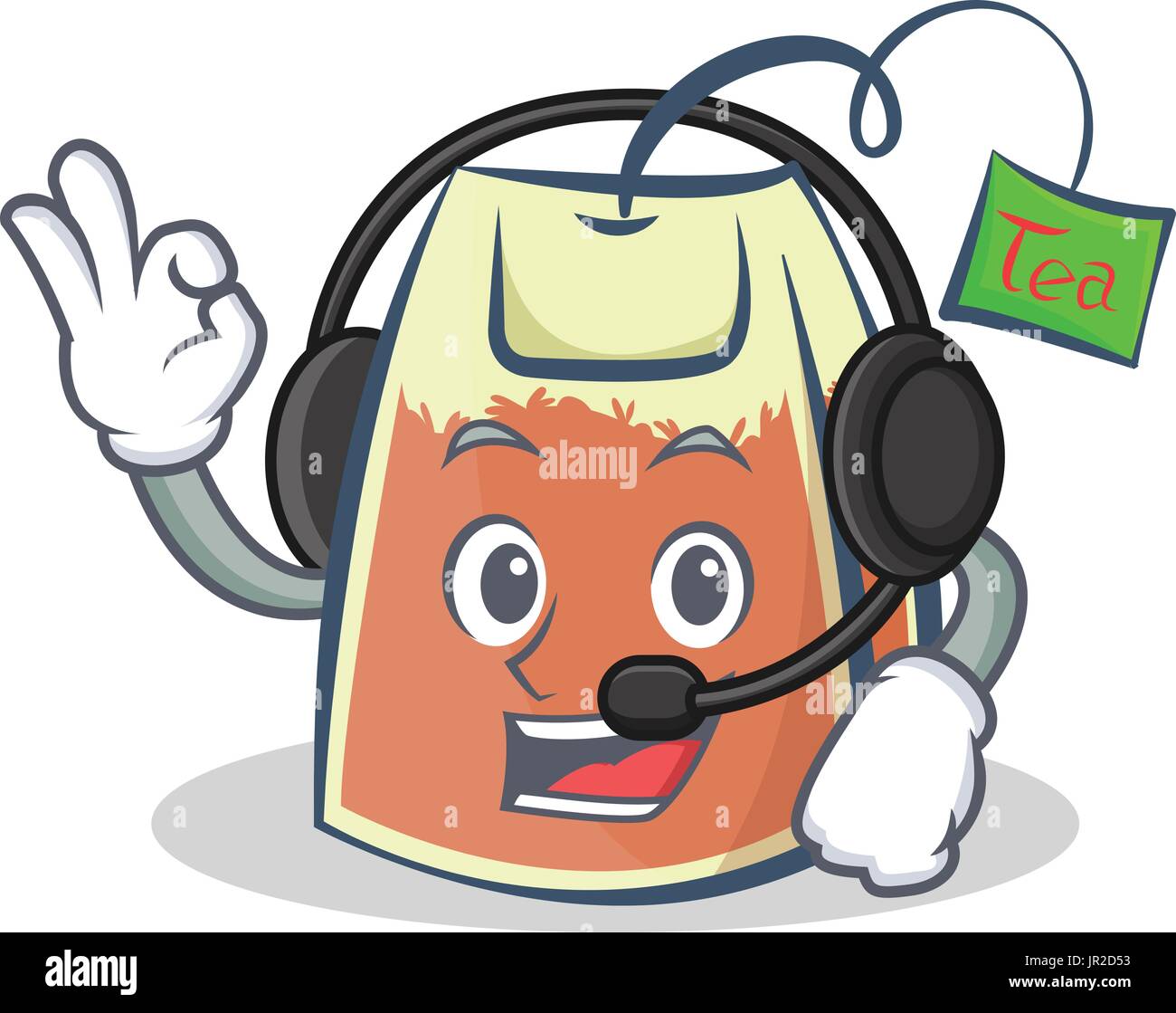Tea bag character cartoon with box art Royalty Free Vector