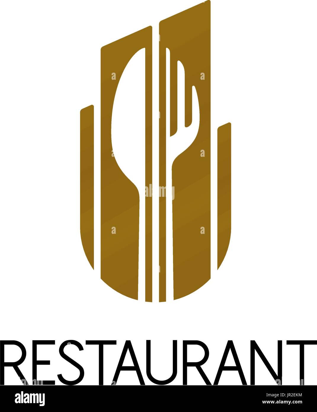 Design of restaurant logo on white background. Isolated vector illustration. Stock Vector