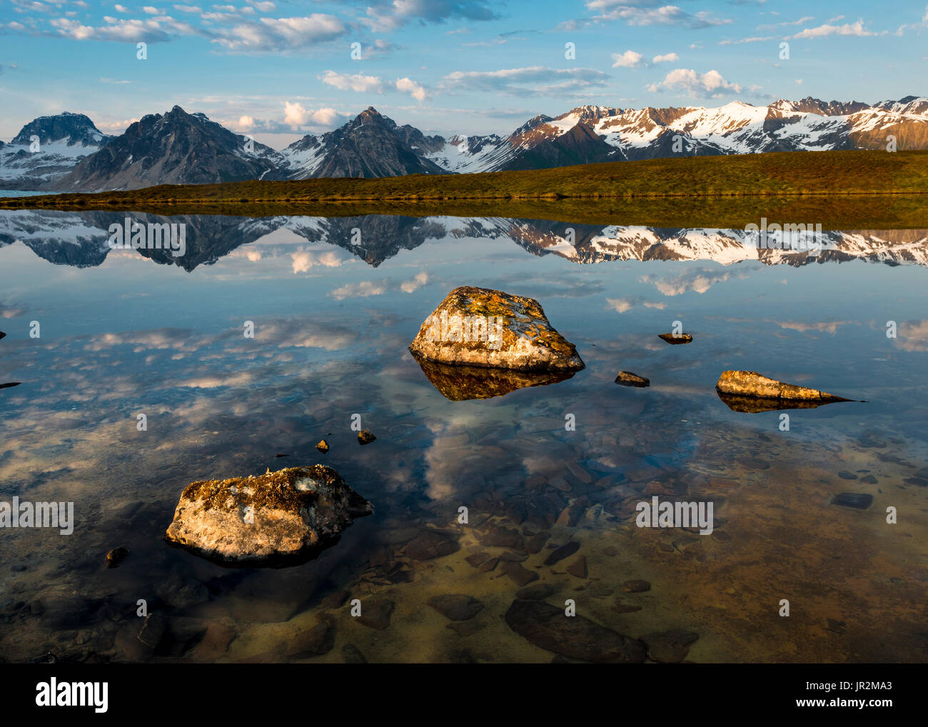 Scenic View Of Backside Lake And Alaska Range, Denali National Park, Interior Alaska, USA Stock Photo