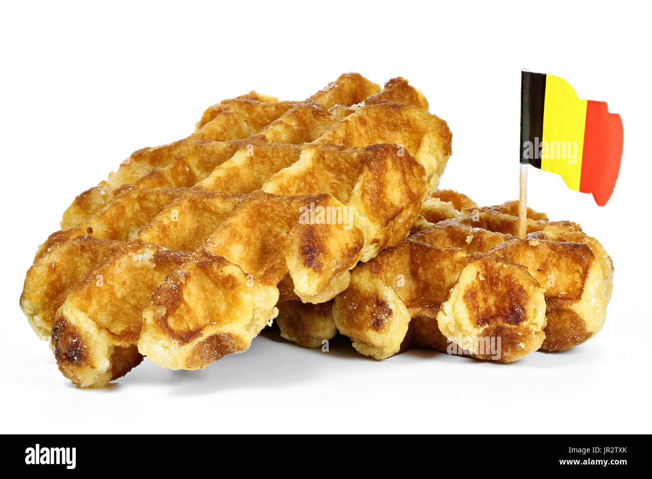 Belgian waffles isolated on white background Stock Photo