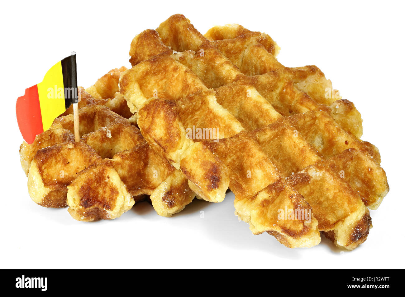 Belgian waffles isolated on white background Stock Photo