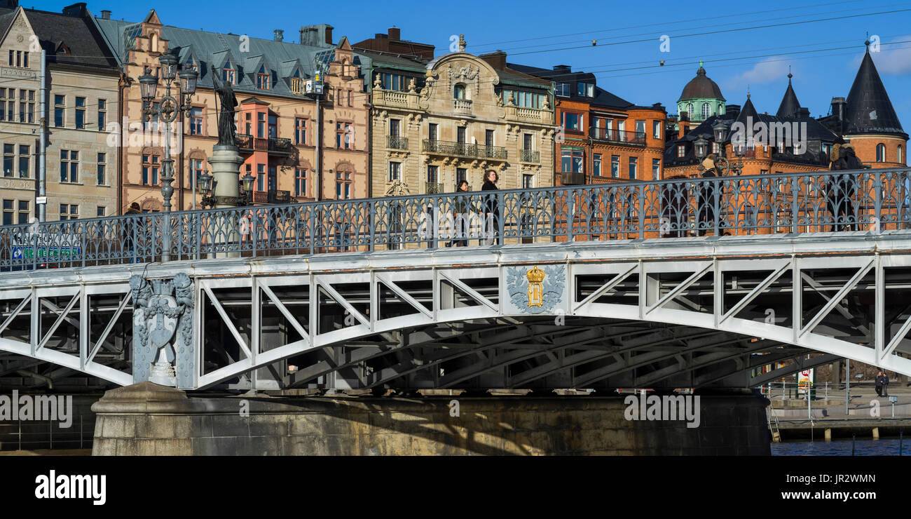 Djurgarden Bridge At The Island Of Djurgarden; Stockholm, Sweden Stock Photo