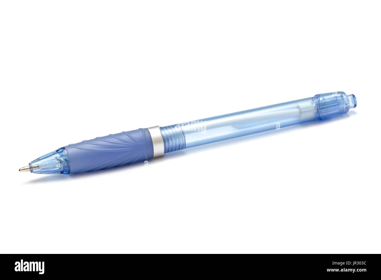 Blue ballpoint pen isolated on white background Stock Photo Alamy