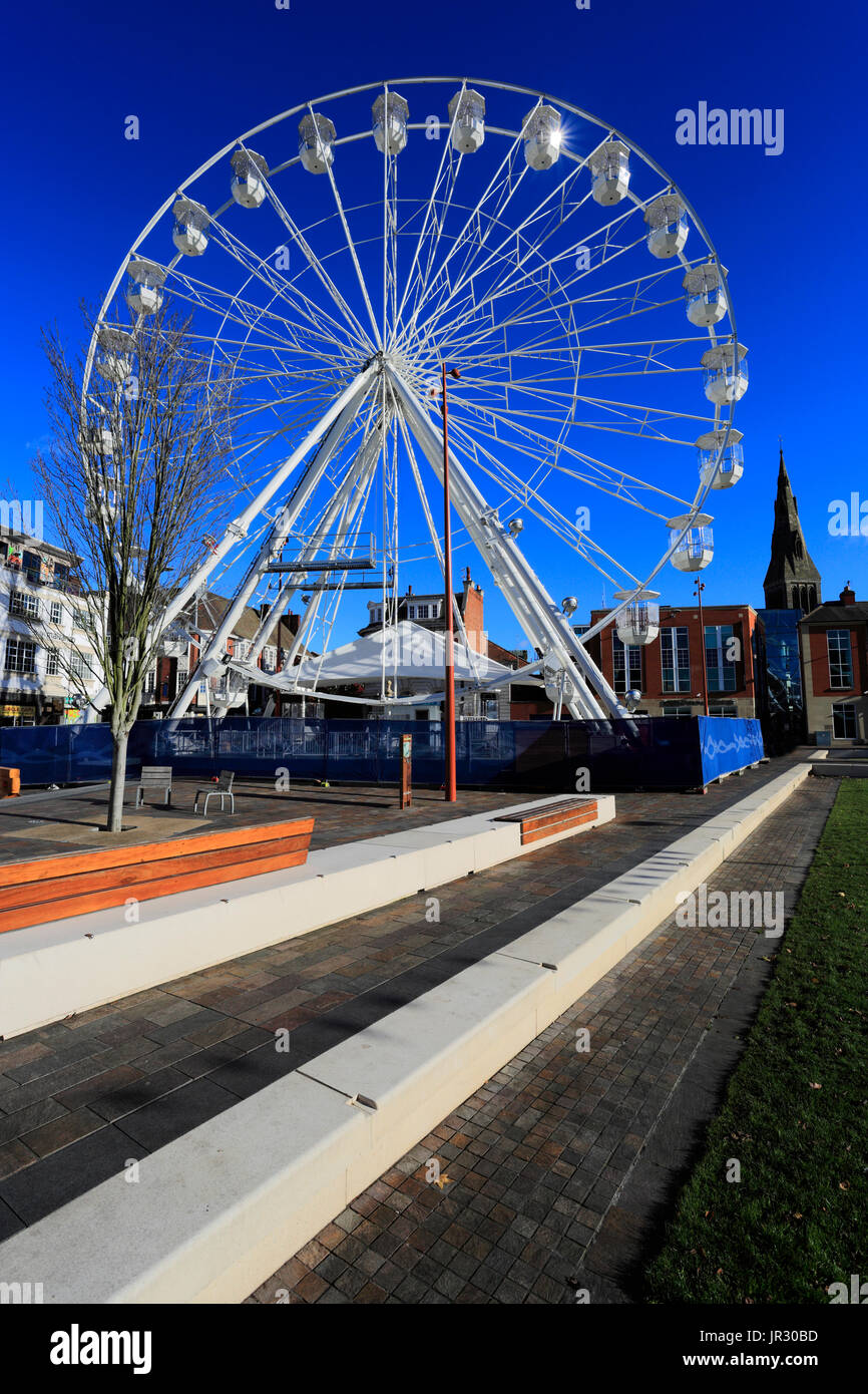 Ferris Wheel in Jubilee Square, Leicester City, Leicestershire, England