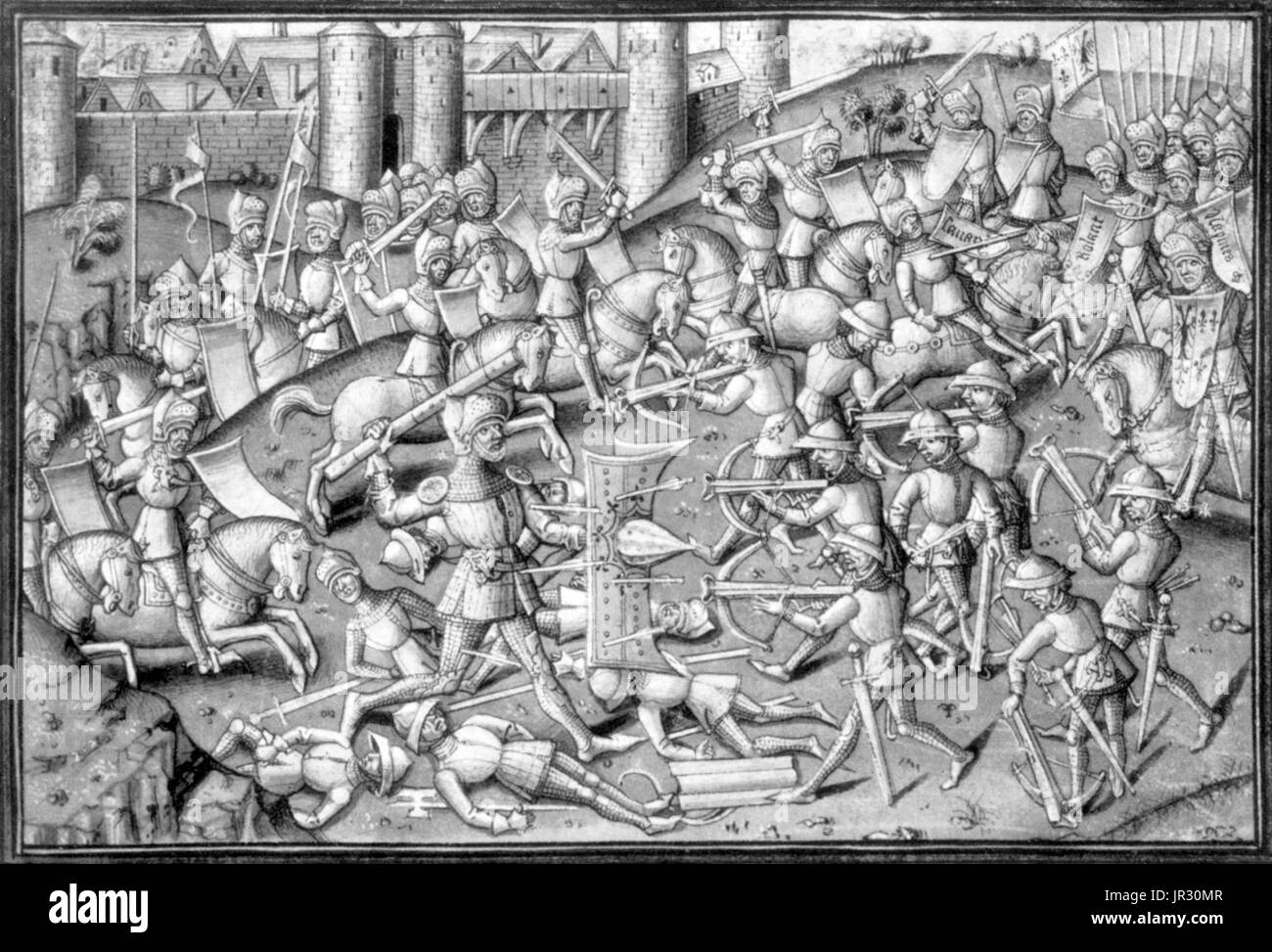 Roland Battles at Vienne,788 AD Stock Photo