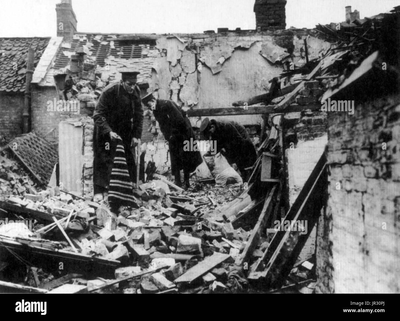 WWI,Zeppelin Damage in Yarmouth,1915 Stock Photo