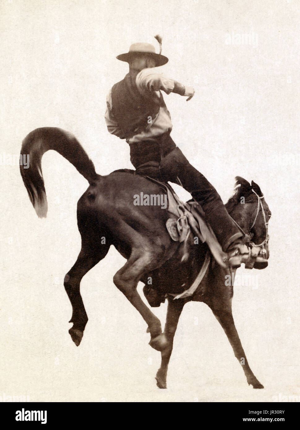 Bronco Busting,1888 Stock Photo