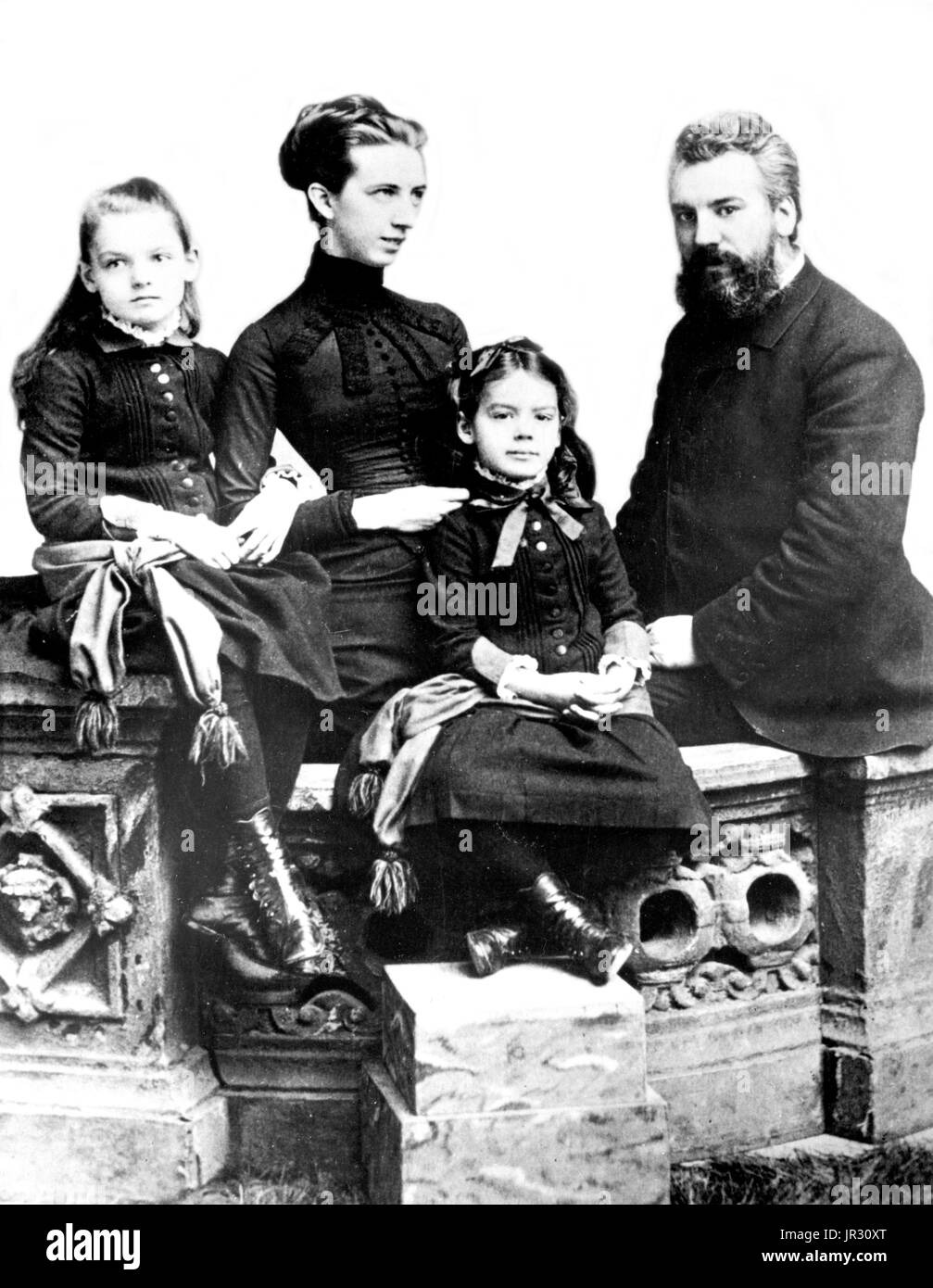 Alexander Graham Bell and Family,1885 Stock Photo